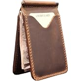 MATDERİ Hakiki Deri Para Klipsli C&uuml;zdan & Kartlık Slim Kartlık (Kahverengi)