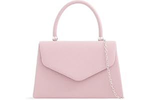 USHOPUK Faux Leather Plain Tote Style Top Handle Bridal Prom Wedding Evening Clutch Party Purse Hand Bag