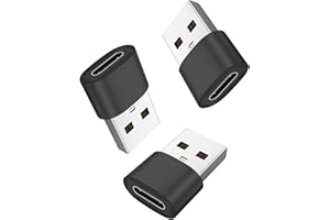 MONLUKY USB to USB C Adapter A to C Adaptor Type C Female to A Male Charger Cable Converter for iWatch MacBook iPhone Airpods iPad CarPlay, Fast Charging & Data Transfer, Plug&Play (2.0 3pk black)