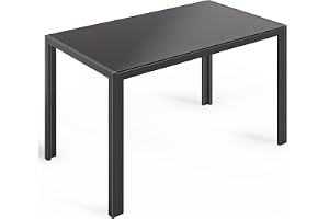 Bealife Matbord i härdat glas, 120 x 70 x 75 cm, modernt köksbord med metallram, reptåligt och värmebeständigt – kök, vardags