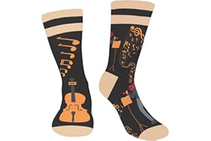 AGRIMONY Divertidos Calcetines de Guitarra para Hombre y Mujer-Regalos Originales para Navidad Cumpleaños