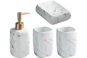 Icegrey 4 Teiliges Bad Set Luxuriöses Zubehör Set Badezimmer Licht Luxuriöse Dekoration Tisch Badezimmer Set Weiß