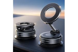 D-RUSH Porta Cellulare Auto Magnetico, Supporto Telefono Auto Magsafe, Rotazione360°, Pieghevole, Magnete Compatibile con tutti i telefoni - iPhone 12-17 Pro MAX e Android - Nero