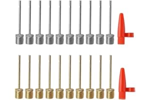 Bjotfhy 20 PCS Aiguilles de Pompe à Ballon, Aiguilles de Pompe à Air, avec 2 Buses en Plastique, pour Football, Basketball, Volley-Ball, Rugby Ballons