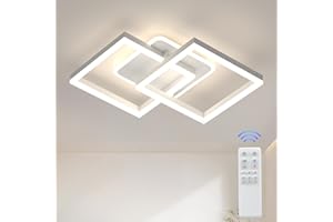 ANTENLICHT plafoniera led soffitto moderna plafoniera salotto Dimmerabile, 40W 3600LM Lampada da Soffitto, Funzione di Memoria, per Soggiorno, Camera da Letto, Sala da Pranzo, Bianco 65x42x12cm