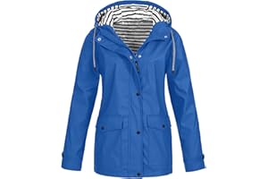 HAOLEI VêTements ImperméAbles Femme Veste Coupe-Vent Avec Poches Et Doublure ZippéE Manteau Coupe-Vent De Couleur Unie ImperméAbles Pour Femmes Veste De Pluie Pour Femme Vestes De ExtéRieur Blazer