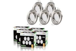 LampesEcoEnergie Lot de 50 spot led encastrable orientable alu brossé avec ampoule gu10 230v eq. 50w