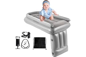 HYMIC Inflatable Airplane Car Bed for Toddler, Baby Travel Plane Bed with Hand Pump,Fly Traval Kids Bed Fits Most Airplane Seats, Car Seat for Convenient Toddler Travel, Safe to Use Child Sleeper Bed