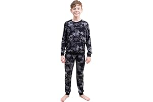 The Essentials Wardrobe Boys Fleece Pyjama Set with Long Sleeve T-Shirt & Bottom Pants Sleepwear Loungewear & Nightwear for Kids Soft & Comfortable Top & Trousers 4-13 Years