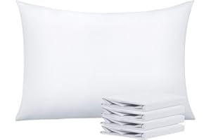 NTBAY 4 Pack 100% Brushed Microfiber Plain Pillowcases, 1800 Super Soft and Cozy, Wrinkle, Fade, Stain Resistant with Envelope Closure Bed Pillow Cases, 50x75 cm, White