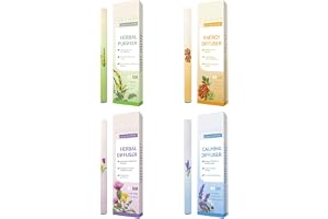 Herbal diffuser penna, 4 stycken örtpurifier, ört-lungrengörare, naturlig inhalator stick för Breathing Ease, diffusorer Pen