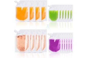 TSHAOUN 20 Stück Getränkebeutel für Festivals, wiederverwendbare Kunststoff-Flachmann,verdeckbare Getränkebeutel für Reisen, Camping, Picknick, Party, 250 ml, 350 ml, 420 ml, 500 ml