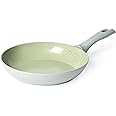 Salter Earth 24cm Frying Pan – Healthy Ceramic Non-Stick Coating, PFAS-Free Induction Cookware, Small Aluminium Egg Pancake Cooking Skillet, Easy Clean, PFOA/PTFE-Free, Stay Cool Handle, Green