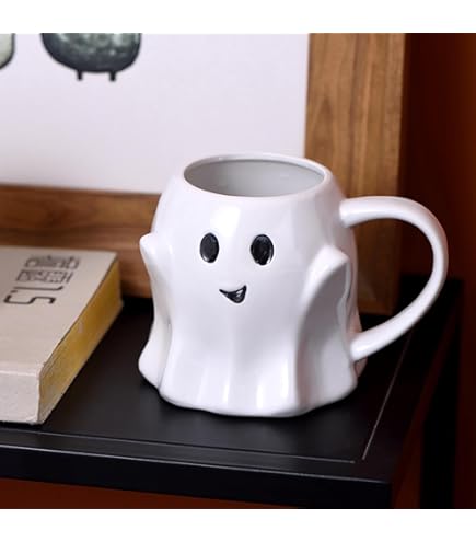 Halloween Kürbis Tassen Set - 2 Keramik Tassen Mit Gruselgesichtern