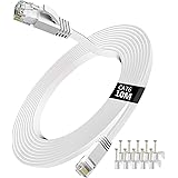 Lemeend Ethernet Cable 10m,Cat6 Gigabit Lan Network RJ45 High-Speed Patch Cord 250Mhz Flat Design 1Gbps for PC/Xbox/PS4/PS5/M