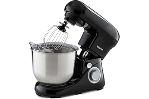 ‎KLARSTEIN Klarstein Knetmaschine Küchenmaschine zum Backen, 1300W Teigmaschine Klein, 6 Stufen, Schneebesen Rühr- & Knethaken, 5L Schüssel, Planetenrührwerk, Rührmaschine mit Mixer, für Brotteig