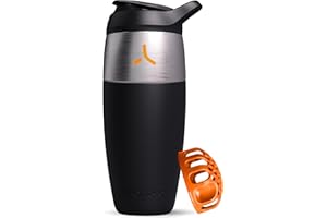 Promixx Pursuit Stainless Steel Shaker Cup – 950ml Metal Protein Shaker Bottle with Snap-Fit Agitator for Smooth Shakes – Leak-Proof, BPA-Free, Dishwasher Safe – Black