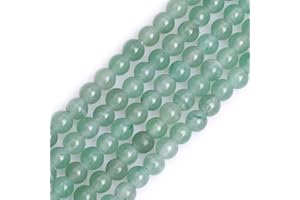 GEM-INSIDE CREATE YOUR OWN FASHION Gem-Inside Großes Loch, natürlicher grüner Aventurin-Jade-Edelstein, Halbedelstein, rund, 6 mm, lose Perlen für Schmuckherstellung, DIY-Armband, Halskette, Handwerk, 38,1 cm
