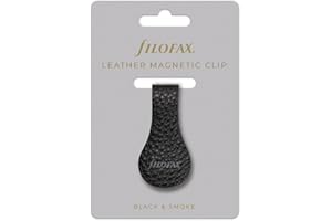 Filofax Skórzany klips magnetyczny czarny i dymny