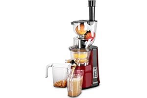 Monzana Licuadora para Verduras Frutas Extractor Zumos Prensado en Frío 2 Velocidades Boca Ancha 81mm