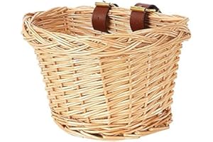 EIRONA Bicycle Wicker Basket for Kids Bike, Scooter, Tricycle, Stroller, Girl Rattan Basket, Kids Bike Accessories