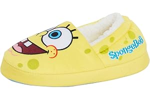 SpongeBob Squarepants Chaussons pour garçons et filles avec doublure polaire chaude à enfiler - Jaune - jaune