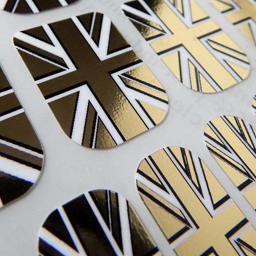 Chix Nails Nail Wraps Gold Union Jack Fingers Toes Vinyl Foils Olympics London Queen Minx Trendy Style