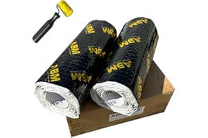 ABM ENJOY THE SILENCE ABM - Set di 2 rotoli in alluminio butilico nero, 2,0 mm x 40 cm x 5 m, 4 m², autoadesivi in alluminio butilico, anti rumore, isolamento auto, isolamento auto