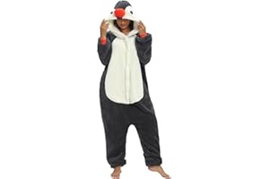 chuangminghangqi Pyjama Barboteuse Combinaison Animal Adulte Unisexe Costume Onesie Sleepwear Jumpsuit Vêtement Nuit Capuche Grenouillère Loungewear Chaud Douce Party Fête Soirée