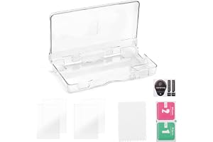 Transparent Hårt Skal för DS Lite NDSL, Premium Crystal Clear-Fodral med Skyddsfilmer och Rengöringskit Praktiskt Skyddsfodra