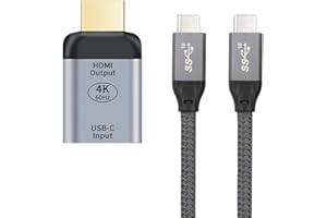 cablecc - Adattatore con cavo USB-C 10 Gbps da 100 W femmina a HDMI HDTV con risoluzione 4K 60 Hz 1080p per tablet, telefono e laptop