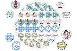 CKCSHI 240 Pcs Happy Father's Day Stickers, Father's Day Stickers Suitable for DIY Crafts, Adhesive I Love You Dad Stickers for Crafting & Decorating Cards Presents Gifts