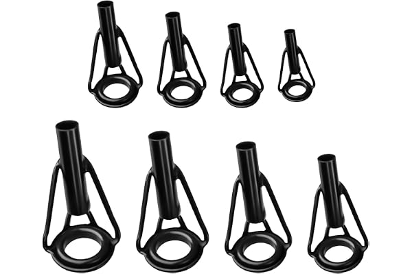 KINBOM 8 st Spö Reparationssats, Rostfritt Stål Spets Reparation Fiskespö Keramiska Styrringar Rod Tip Repair Kits för Sötvatten Saltvatten