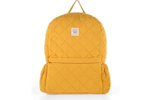 FUNNABABY SWEET LITTLE THINGS FunnaBaby Muslin Diaper Bag, Backpack, 100% Cotton, Hospital Bag, Ultralight, Breathable, Waterproof, Multifunctional, Travel Backpack, Large Capacity, Marigold, Coral, 35 x 42 x 4cm