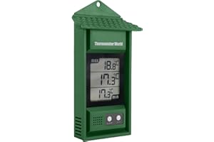 THERMOMETER WORLD Digital Max Min Thermometer - Monitor Max and Min Temperatures with This Handy Greenhouse Thermometer Garden Accessories Easily Wall Mounted Maximum Minimum
