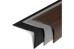 FLOORDIREKT Profilo per gradini, profilo per scale in PVC a forma di L, elegante protezione per scale, in diversi colori e dimensioni, per pavimenti di tutti i tipi (100 x 4,0 x 2,5 cm, Toronto | nero)