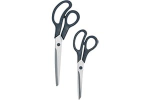 Viners Everyday Set of 2 Scissors | 8 Inch & 10 Inch Stainless Steel Multipurpose Kitchen Scissors | Black
