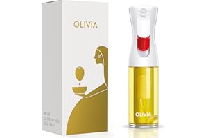 FLAIROSOL OLIVIA Vaporisateur d'Huile en Verre 130ml - Technologie de Pulvérisation Continue avec Contrôle des Portions - Polyvalent pour Cuisine, Salades, Barbecues, Vuisson, etc. (Logo Blanc)