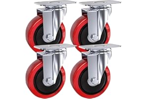 Tiffora Heavy Duty Double Bearing 100mm Swivel Castor Wheel Trolley Furniture Caster 700KG (Pack of 4 without Brakes)
