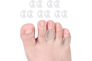 DYKOOK Pinky Toe Separator, Gel Toe Spacers Straightener, Hammer Toe Corrector for Feet Women and Man 10 Pcs/lot, Pinky Toe Spreaders for Overlapping Toes