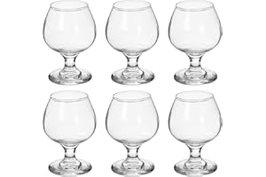 TWO TIGERS Pack 6 Copas de Coñac Alessandro. Copa de Cristal, Tamaños 100, 150, 200, 250, 350 y 500ml. Copa Brandy Ideal para Licores. Hosteleria, Restaurantes, Bar, Fiestas (200ml)