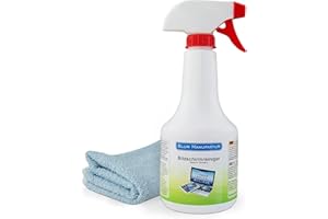 BLUM MANUFAKTUR Blum - 500ml Limpiador de Pantalla + paño de Microfibra 30x30 cm. Limpieza Todas Las Pantallas y displays. Sin Rayas y sin estrías.