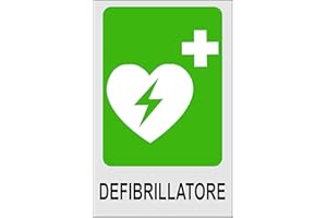 SOCIAL CRAZY NEW CARTELLO SEGNALETICO - DEFIBRILLATORE - Adesivo Extra Resistente, Pannello in Forex, Pannello In Alluminio (Adesivo 20x31)