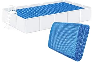 ANCSTTU Couverture De Piscine Solaire pour Piscines, Bâche À Bulles Solaire Rectangulaire pour Piscine, Couverture À Bulles Découpée Librement pour réduire la Pollution, 220x150cm