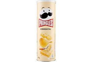 Pringles Emmental| Snack salato| Chips al gusto di Emmental | A base di patate | Vegetariano | Perfette per l'aperitivo | Confezione singola da 175g