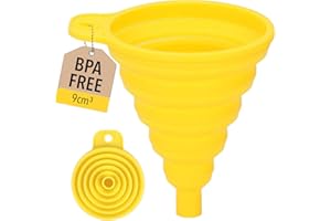 Tool & Tree faltbarer Silikon Trichter gelb – Mini Trichter für Küche & Auto - BPA-frei - Gießhilfe & Einfülltrichter für Öl, Benzin, Mehl, Flüssigkeiten – Platzsparendes Funnel & Küchen Gadget