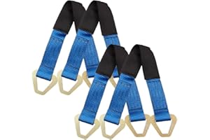 PINDEX Big-Autoparts 2" X 24" Axle Straps HD Blue Tie Down f Race Car Hauler Tow Truck 4x4 Off Road Pack of 4-- 10,000 Lbs Break Strength--- 3,335 Lb Working Load
