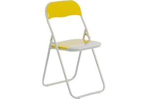 HARBOUR HOUSEWARES Chaise pliante rembourrée - pour le bureau - jaune/blanc
