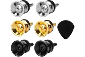 QOWUXHZ 6 Piezas Strap Lock Chitarra Cabeza Guitarra Antideslizantes De La Correa Botones Enganches De Correas Para Guitarra Hebillas Con Una Púa De Guitarra Para Guitarras Acústica Clásica