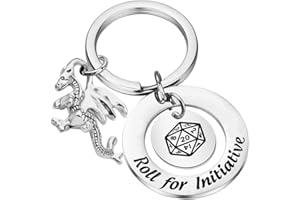 AKTAP Dungeon Master Inspired Keychain Dungeons and Dragons Jewelry Roll for Initiative RPG Gift for DND Gamer Keyring